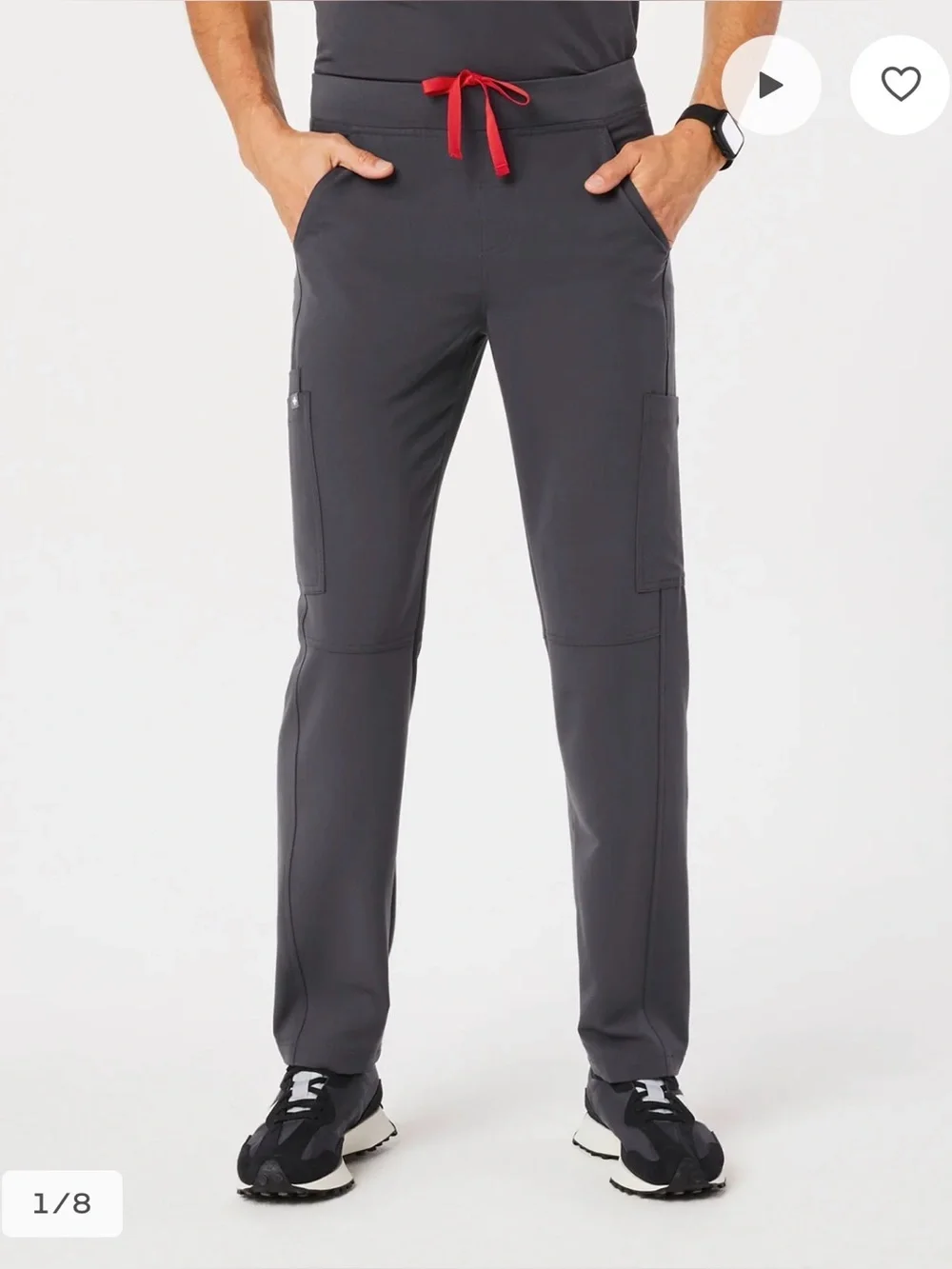 FIGS Men’s Axim Straight-Leg Scrub Pant Charcoal Size XL